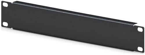 HB-DIGITAL Panneau de Rack 10 Pouces 1U pour armoires de Serveur, armoires réseau, Plaque Vierge en Acier Noir - Accessoires de Rack de Serveur - Tôle d'acier Robuste, Facile à Assembler, s