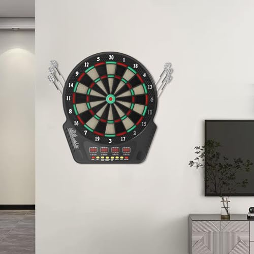 Elektronische Dartboards,Elektronische Innovative Dartscheibe Elektronische Dartscheibe & 6 Darts 8Levels,Mit 4 LED-Bildschirmen und Sprachansagen Dartautomat Dartboards