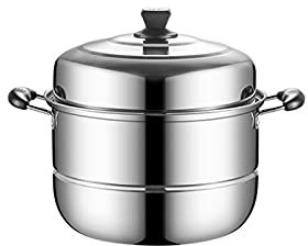 BGFYUSF Pan Thickened Stainless Steel Steamer, Suitable Cooker Gas Induction Cooker, Stainless Steel Pot