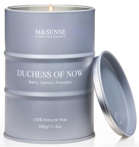 M&SENSE Bergamotte Jasmin Duftkerzen Sojakerzen für Zuhause für Frauen, 320g 70 Stunden Brenndauer, Einzigartige Kerzengeschenke Gemütliche Raumdekoration für Schlafzimmer