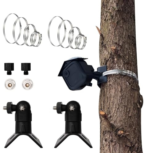 2 Stück Universelle Kamera Halterung kompatibel mit Eufy Cam Blink Outdoor Camera, Pole Montagehalterung 1/4 Gewinde mit 3/8 Gewinde Adapter für die Meisten Überwachungskamera Webcam Baby Camera