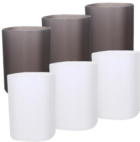 POPETPOP Porte-crayons de Bureau en Pp, Lot de 6, Design Simple | Présent Rentrée, Conteneur de Papeterie Polyvalent, Robuste, Antidérapant et Résistant aux Fissures