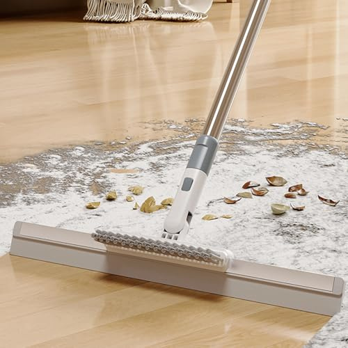 BTBHIHO Edelstahl-Duschabzieher 124 cm,Abzieher Dusche mit Halterung,2-in-1-Multifunktions-Duschabzieher für Dusche,Bad,Spiegel,Glasreinigung,Fliesen(Silber)