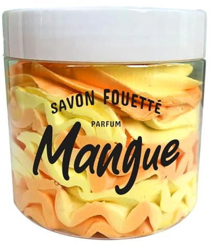 French Tendance - Savon Fouetté 190 ml – Santeur Mangue – Nettoie, Hydrate et Adoucit la Peau – Texture Crémeuse – Idéal Douche, Bain & Rasage – Soin Cocooning