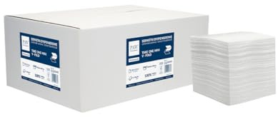 PAW Spenderservietten V-Falz 10,5 x 21 cm, 8000 Stück - Weiß | Zweilagig und saugstark, hygienische Einzelentnahme aus dem Spender, ideal für Gastronomie, Hotels und Cafés