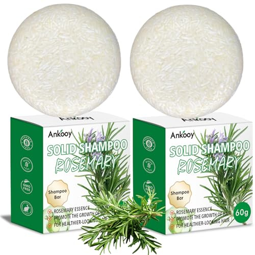 2 Pack Lavender&Rosemary Shampoo Bar for Hair Growth,Deep Cleansing for Scalp Hair Loss Shampoo Soap,Refreshing Organic Hair Oil Control,Natural Solid Shampoo Bar,Sulfate&Silicone Free,Gift for Women