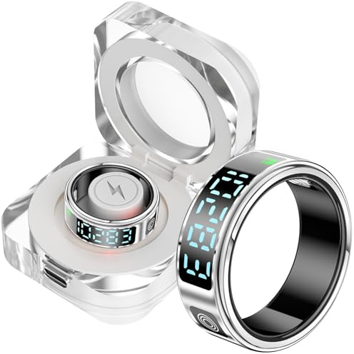 findtime Smart Ring Display Fitness Ring Tracker Smartringe für Herren Damen Smartring Android iOS Schlaftracker Schrittzähler Herzfrequnz SpO2 Wasserdicht Scrolling Ring Aktivitätstracker