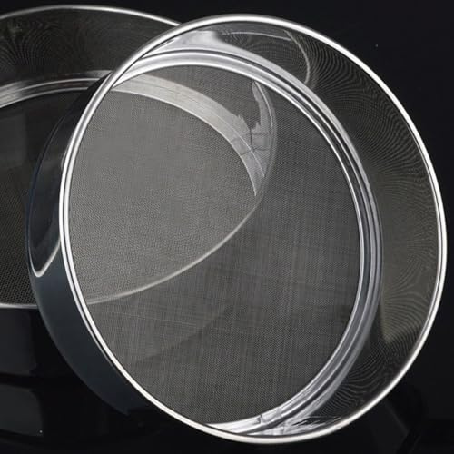 Acero inoxidable para colador de harina, colador de malla para hornear, fácil de limpiar (25 cm)