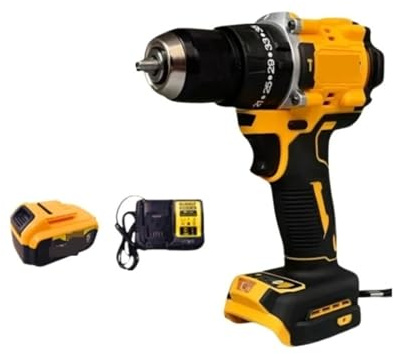 Trapano/avvitatore A Percussione Senza Fili Brushless Da 20 V MAX, Utensile Trapano Manuale A Variazione Continua Robusto E Facile Da Usare(1 Battery 1 Charger)