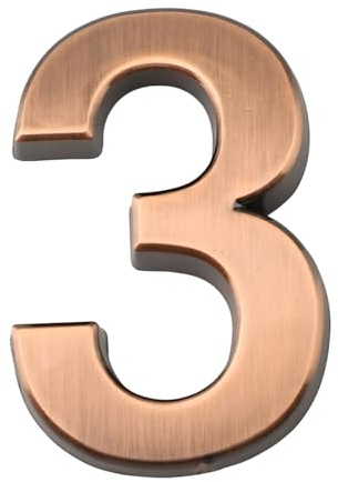 Targhetta per porta con numeri 3D lucidi per esterni, per camere d'albergo, appartamenti, uffici e cassette postali, in resina ABS (3)