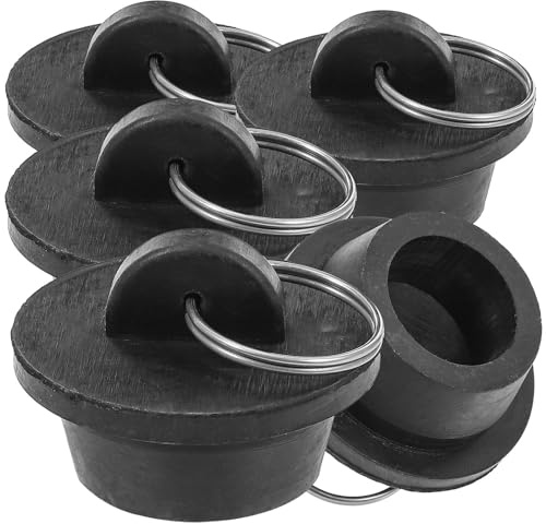 5pcs Rubber Drain Plug with Pull Ring for Bathtub Sinks