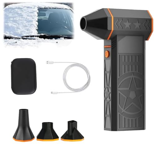 2026 Upgraded 5000 W Snow Blower, Electric Dust Blower, Battery Snow Blower, Snow Remover, Electric Ice Scraper Car, 4000 mAh Battery, Continuous Turbo Fan for Car Defrosting, Drying, Cleaning