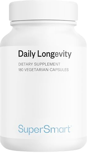 Daily Longevity - Complément Alimentaire Anti-Âge Tout-En-Un - SuperSmart | Énergie et Longévité Cellulaire - PQQ, CoQ10, NAC, Quercétine, Fisétine, Trans-Resvératrol - 180 Gélules Véganes