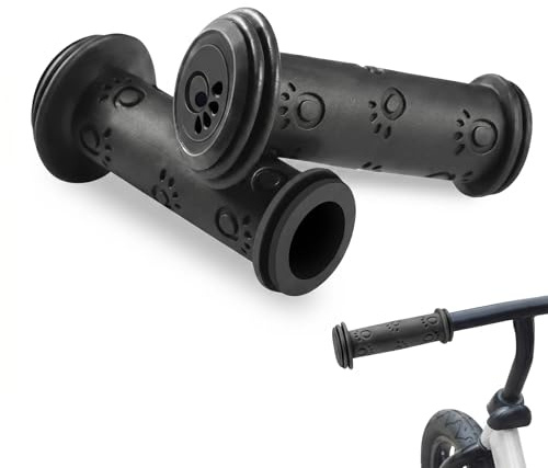 FIQLUL 1 Paar Kinder Fahrradgriffe Silikon, Rutschfeste Lenkergriffe für Kinderfahrrad Laufrad Roller BMX MTB, 22mm Innendurchmesser, Stoßfeste Soft Griffe für 2-8 Jahre, Schwarz