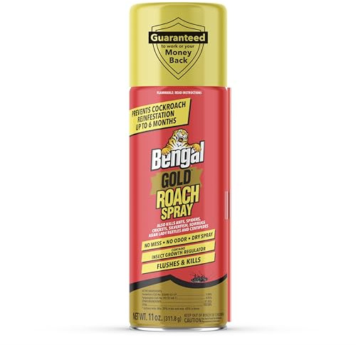 Bengal Gold Roach Spray - Odorless, Stain-Free Bug Spray for Home - Prevents Reinfestation for Up to 6 Months - 11 oz​