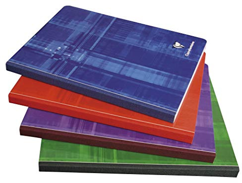 Clairefontaine 9742C Un QUADERNO brossurato con dorso in tela - 17x22 cm - 192 pagine a quadretti piccoli - Carta bianca 90g - copertina in carta laminata colore casuale