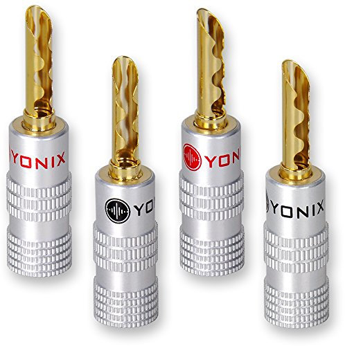 24 x Yonix High End Bananenstecker | Tube | vergoldet | BSY-245