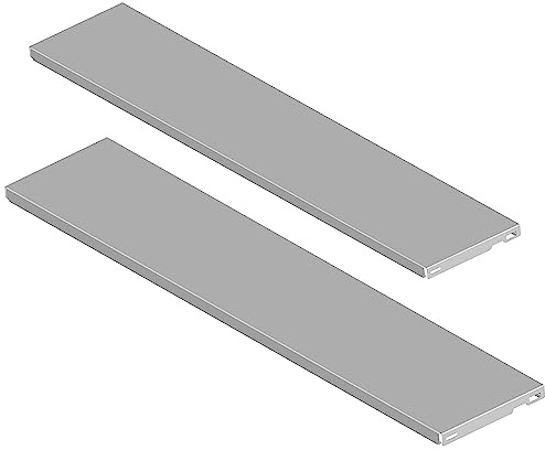DIY Element STAHLFACHBODEN - Regalboden für Wandschiene und Pro-Regalträger - 800 x 300 mm, Stahl, Weiß, 2 STK.