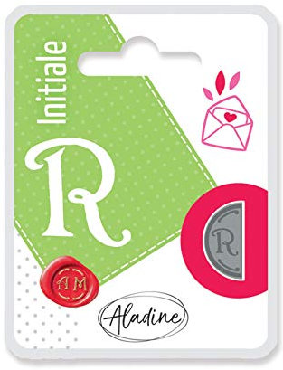 Aladine Siegel Stempel Doppelseitig 1,8x1cm halbkreis Hochzeit BuchstabeR