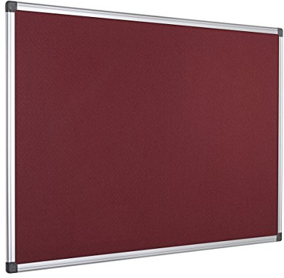 Bi-Office Filztafel Maya, Mit Aluminiumrahmen, Burgunderrote Filzoberfläche, Zum Gebrauch Mit Pinnnadeln, Pinnwand, 60 x 45 cm