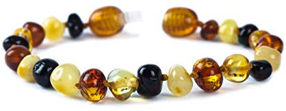 Baby J's – Mehrfarbiges Armband/Fußkettchen – Größen 11–17 cm – Premium-Bernstein-Armband – ausgestattet mit einem Sicherheitsschraubverschluss – geknotet, um Streuungen zu verhindern (14.00)