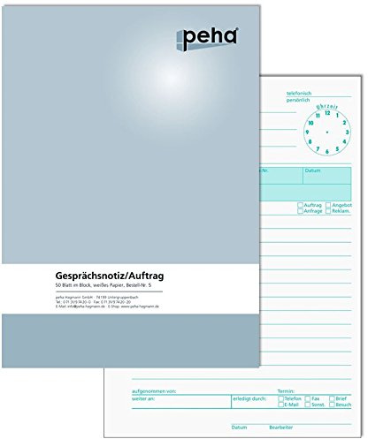 peha Gesprächsnotizen Notizblock A5-10 Blöcke á 50 Blatt | oben verleimt
