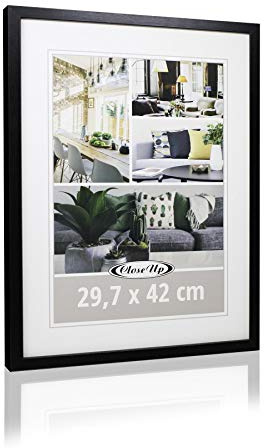 Close Up DIN A3 Bilderrahmen 29,7x42 | Schwarz | Premium MDF-Rahmen – Acrylglas-Scheibe