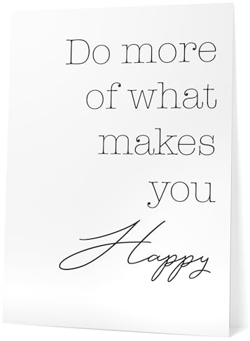 Papierschmiede® Bilder Home Kunstdruck 30x40 cm Spruch Poster Zuhause Schrift Bild Wanddeko in schwarz weiß, Sprüche für Wohnzimmer Büro Küche, Do more of what makes you happy