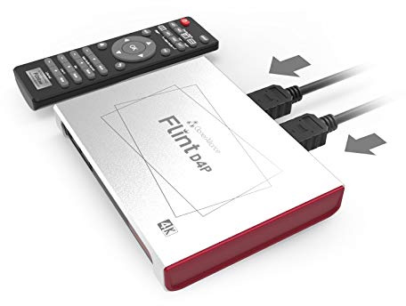 ClonerAlliance Flint D4P, Standalone Dual-4K Video Overlay Device and Audio Mixing. 1080p@60fps Video Game Capture. Remote Control, UVC and Type-C.
