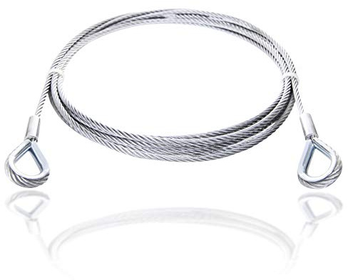Drahtseile24 Cable de acero con guardacabos – Cuerda de tope de acero con ojales | galvanizado | Diámetro de 2 mm / 50 kg de carga útil | 50 m