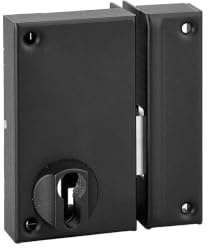 THIRARD - Boitier de serrure verticale en applique double entrée pour porte de cave, pêne seul, droite, axe 45mm, 75x130mm, noir