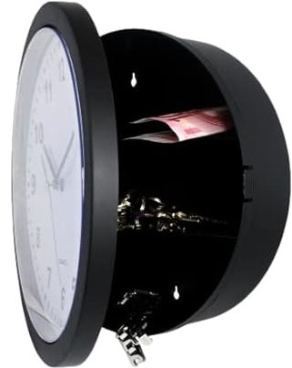 EKNA Versteck für Wertsachen - Funktionierende Wanduhr als Dosensafe für Geld Schmuck Uhren Schlüssel uvm. - Dosensafe´s - Dosentresore (Uhr)