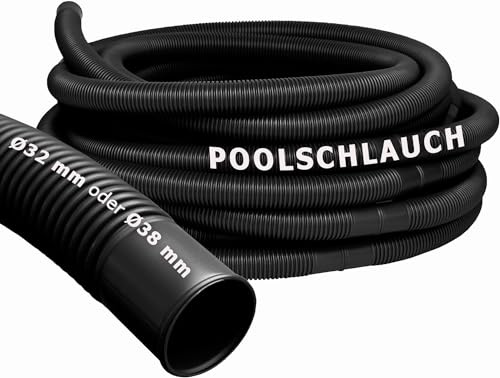 Pondlife Solarschlauch, spezieller Schlauch für wärmeres Wasser in Pool & Schwimmbad (schwarz), Ø 38 mm, Länge 15 m, umweltfreundliche Poolheizung