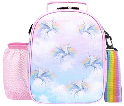 Fringoo - Vianda Unicornio Cielo - Lonchera para Niños Con Aislamiento Térmico - Excelentes Regalos para los Amantes de los Unicornios | Lonchera para niñas, con aislamiento térmico, gran regalo para los amantes de los unicornios, botella a juego disponible