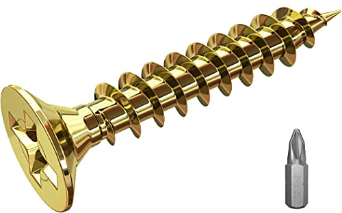 3.5x20mm Wood Screws,Flat Head Screws for Wood, Zinc Galvanized, Multi Purpose Screws (100pcs)