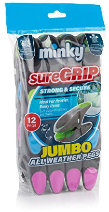 Minky Mky Jumbo Suregrip Pegs 12pk