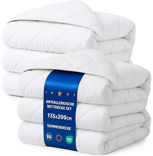Amazinggirl Bettdecken Set 2 Stück 135x200 Sommerbettdecken – Weiche leichte atmungsaktive Steppbettdecken für Allergiker, Oeko-Tex Zertifiziert, waschbar