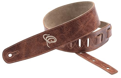 Ortega Guitars Gitarrengurt Länge Verstellbar - Akustik Gitarre / Bass, E-Gitarre, E-Bass - Suede Series - Wildleder, Caramel (OSSU-30) | Länge verstellbar, für Akustik Gitarre / Bass, E-Gitarre, E-Bass
