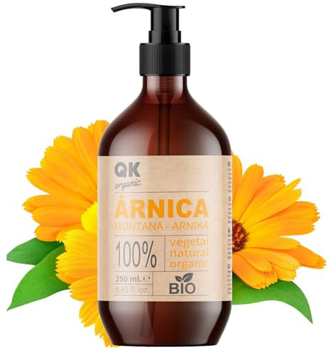 QKnatur ARNICA - Mazeriertes Arnika-Montana-Öl 100% rein - BIO - Biologisch - Pflanzlich - 250 ml