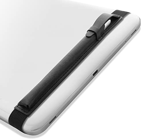 subtel Étui pour Apple Pencil avec Fixation pour Tablette jusqu'à 12,9 - Housse pour Stylet S Pen, Slim Pen, Surface Pen avec Attache élastique - Porte-Stylo Noir Non Autocollant