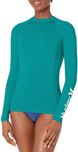 Hurley Dam OAO långärmad Rashguard Rash Guard-skjorta, Smaragd, XL
