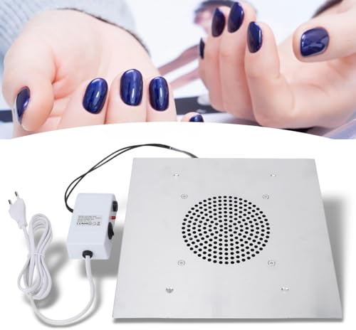 Nagelstaubsauger, Starker Sauger, 60 W, Nagelstaubsammler für den Salongebrauch Heimgebrauch, geräuscharm, wiederverwendbares Filterpad, konservierte Kabel für gute Kühlung mit Sicherheitsstecker