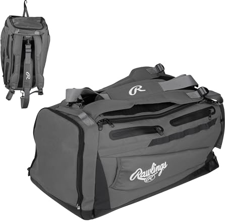 Rawlings | MACH Hyrbid Rucksack/Duffle Ausrüstungstasche | Baseball und Softball Graphit