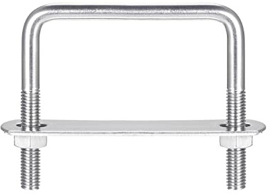 sourcing map Pernos cuadrados en U, 2 juegos de 72 mm de ancho interior de 70 mm de largo, perno de abrazadera en U de acero inoxidable M8 304 con tuercas y placas, para remolque de barco