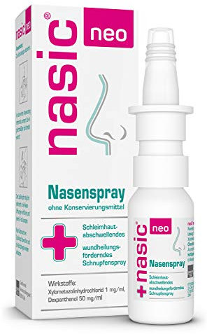nasic neo Nasenspray mit dem WirkPlus | Abschwellendes Schnupfenspray ohne Konservierungsstoffe für Erwachsene & Kinder ab 6 Jahren | Mit Xylometazolin, Dexpanthenol | 10 ml