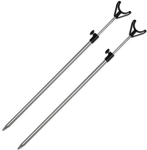 Rutenhalter Teleskop mit U/V Auflage 50-90cm Aluminium Erdspieß Rutenständer Rod