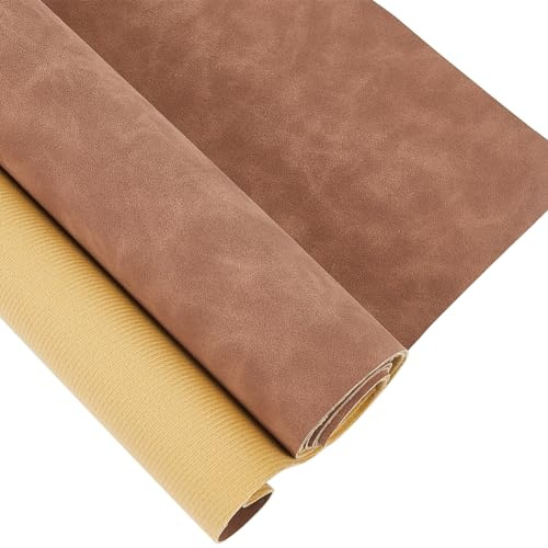 GORGECRAFT 135x30cm Weicher Synthetischer PU-Leder-Kunstwildleder-Stoff Kunstleder-Stoff Für Heimwerker Nähen Handtaschen Geldbörsen Koffer Sofa Sitzbezüge Aufnäher Schmuckherstellung Sienaerde