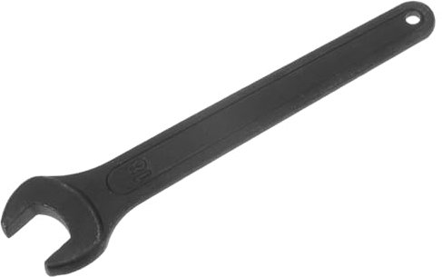 sourcing map 18mm Single Open End Spanner, High Tensile Steel Single Open Wrench Hand Tool for Mechanical Automotive Repair, Black