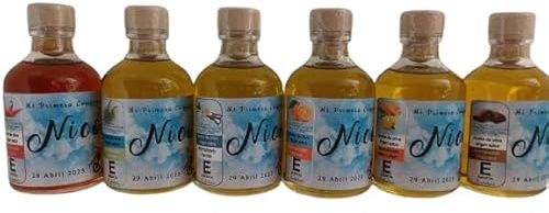 Aceite de Oliva Virgen extra PERSONALIZADA, Aceite de Sabores Botellas Personalizadas, Regalos Orginales, regalo eventos, regalo bodas, Botellas 50 ml (5 Pimientas, 24 Unidades)