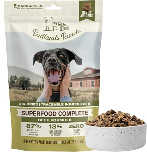 BADLANDS RANCH by Katherine Heigl – Superfood Complete Air-Dried Beef Dog Food – High Protein with Superfoods for Daily Wellness & Consistent Nutrition – 24 oz